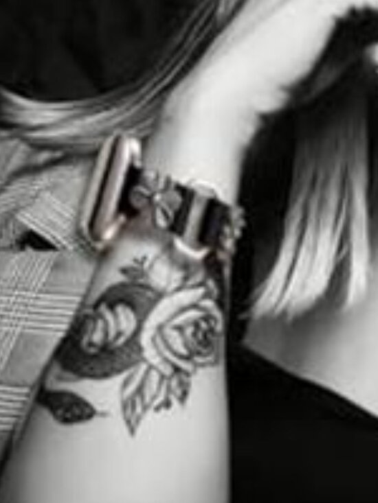 NEW Black Luxury Charms Genuine Leather Apple Watch Band